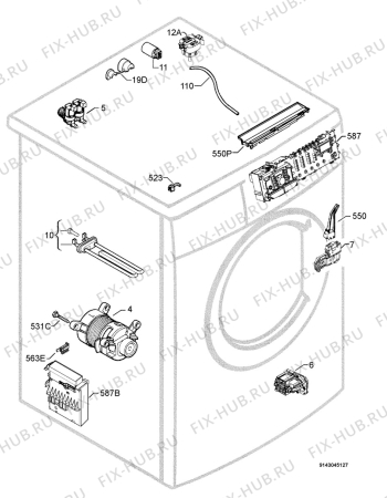 Взрыв-схема стиральной машины Zanussi ZWH8165 - Схема узла Electrical equipment 268